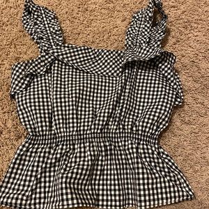 NWOT 7 for all mankind 🤍🖤 checkered tank top